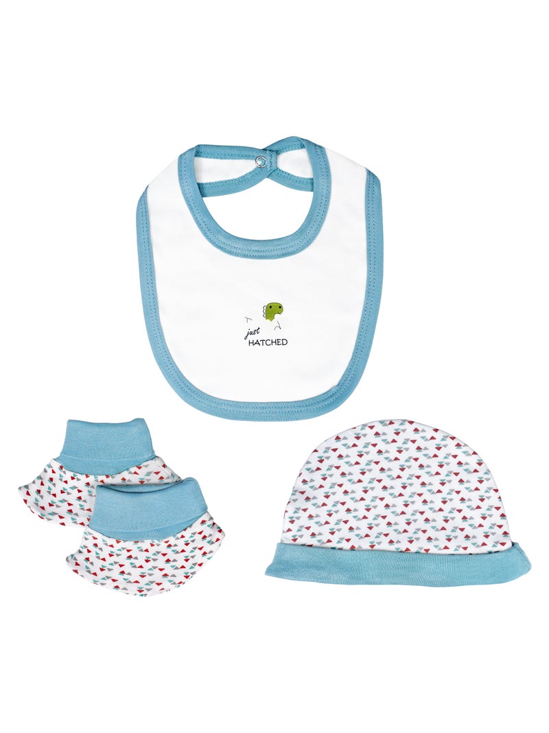 بابيز_بيسك بيبيز بيسك مجموعة هدايا مكونة من 5 قطع قطنية 100٪ للجنسين تشمل السالوبيت ، والرمبر ، والقفازات ، والقبعة ، والبيجامة/البذلة. - Image 4