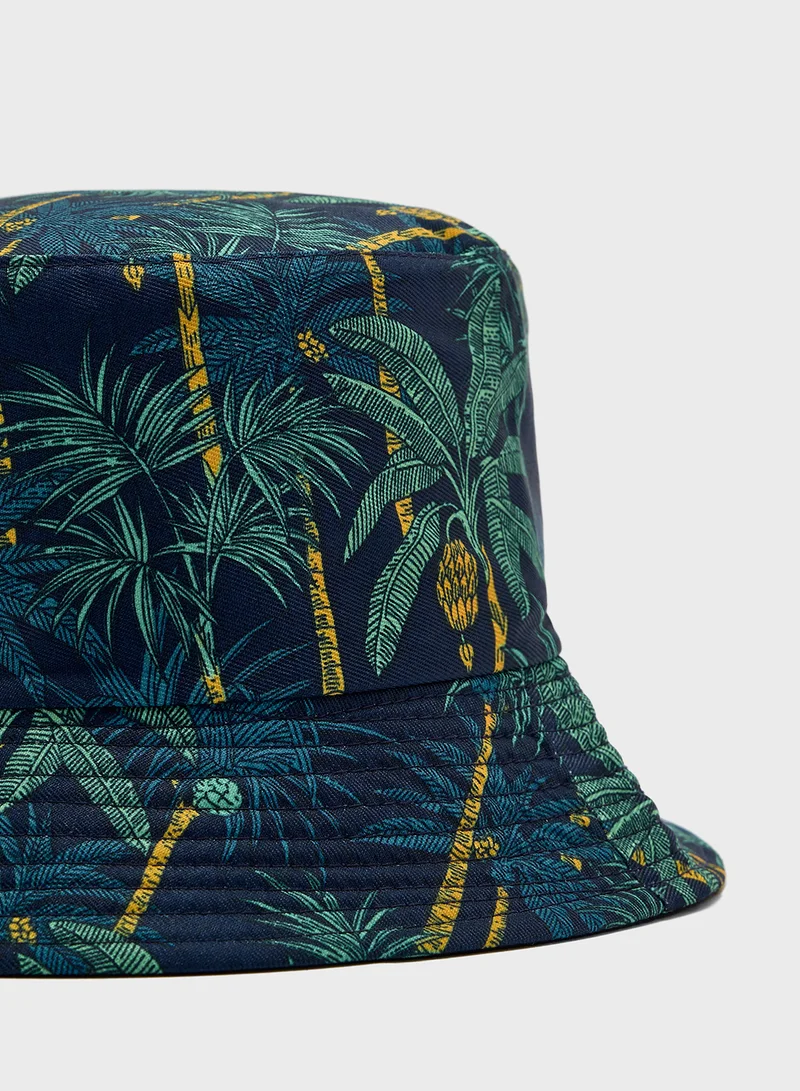 Seventy Five Reversible Tropical Print Bucket Hat