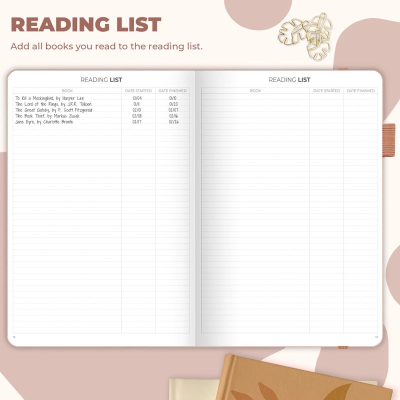 Clever Fox Reading Journal Large - Guided Book Review Log & Tracker - Gifts & Accessories For Reading Lover - Book Tracking Journal For Kids & Adults  8.5X11.2  (Rose Gold) - Image 3