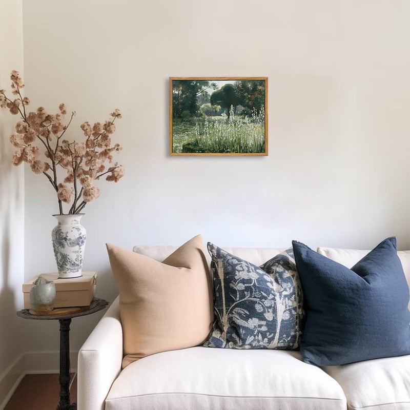 KBKBART Market diverse application fit Framed Wall Art Vintage Decor, Vintage Meadow with Flowers Oil Painting, Classical Canvas Artwork Wall Decor, Scenery Wall Art Prints for Bedroom Living Room, Bathroom Wall Decor, Gallery, Multi-price design picks - Image 5