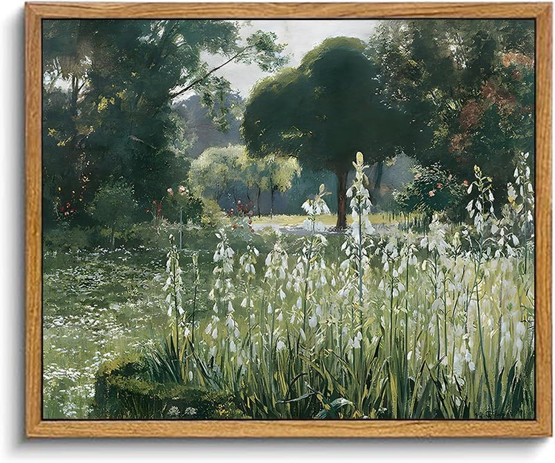 KBKBART Market diverse application fit Framed Wall Art Vintage Decor, Vintage Meadow with Flowers Oil Painting, Classical Canvas Artwork Wall Decor, Scenery Wall Art Prints for Bedroom Living Room, Bathroom Wall Decor, Gallery, Multi-price design picks - Image 1