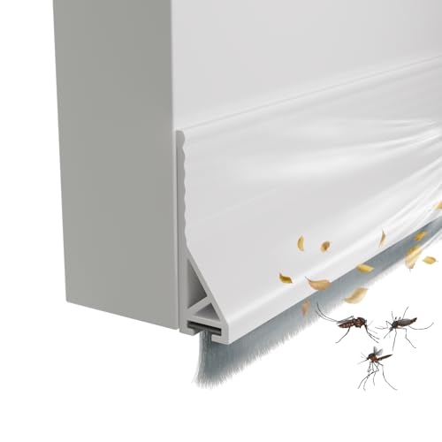 cuysfead 39 Door Draft Stopper for Bottom of Door with BrushStrong Adhesive Under Door Sweep for Exterior InteriorSoundproof Door Gap Filler Bottom Seal Dust Blocker and Noise StopperWhite