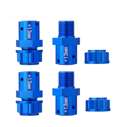 Mesimsple Alum +13mm Wide Wheel Hex Hub for Arrma 1/7 Mojave Infraction Felony Limitless Fireteam 1/8 Kraton Outcast 6S BLX & EXB Series Upgrade Parts Blue - Image 1