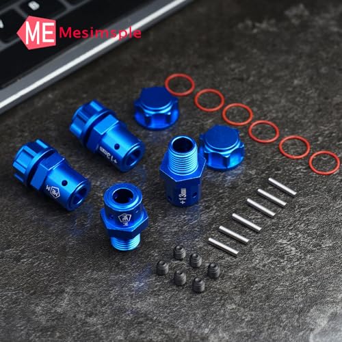 Mesimsple Alum +13mm Wide Wheel Hex Hub for Arrma 1/7 Mojave Infraction Felony Limitless Fireteam 1/8 Kraton Outcast 6S BLX & EXB Series Upgrade Parts Blue - Image 3