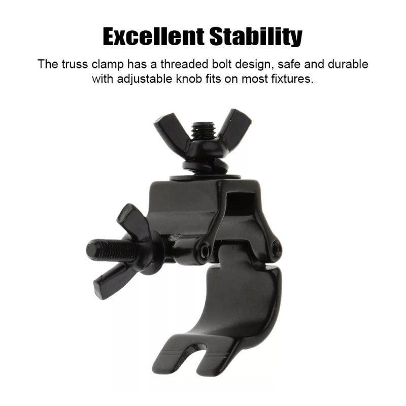 Aluminum Stage Light Hook Truss Clamp Heavy Duty Stage Light Clamp 0-Shaped Moving Head Light Truss Kit Black - Image 2