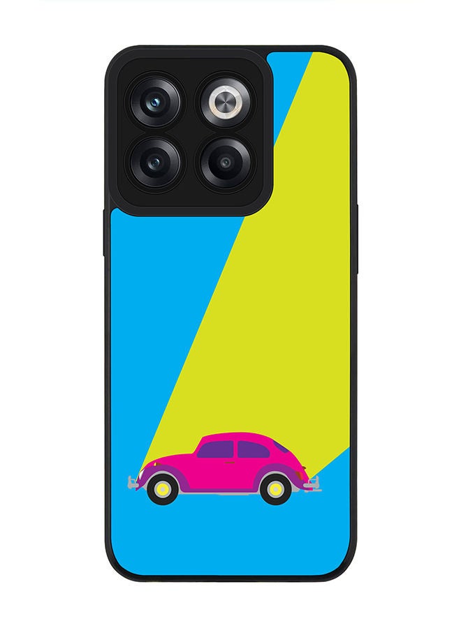 Stylizedd Rugged Black edge case for OnePlus 10T Slim fit Soft Case Flexible Rubber Edges Anti Drop TPU Gel Thin Cover - Retro Bug Blue - Image 1