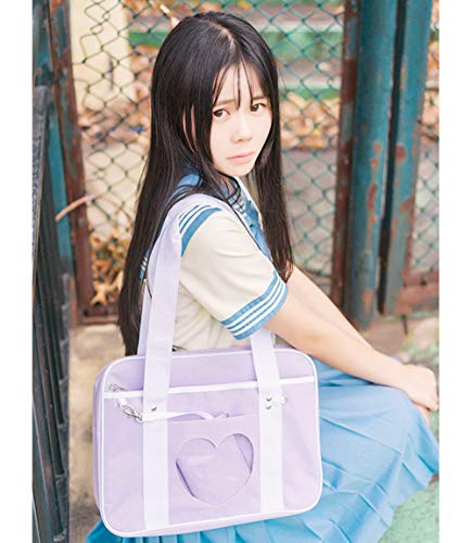 AlwaySky Purple Heart-Shaped Handbag for Women & Girls, 14.2x5.1x10.2 inches - Image 3