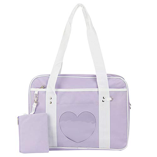 AlwaySky Purple Heart-Shaped Handbag for Women & Girls, 14.2x5.1x10.2 inches - Image 1