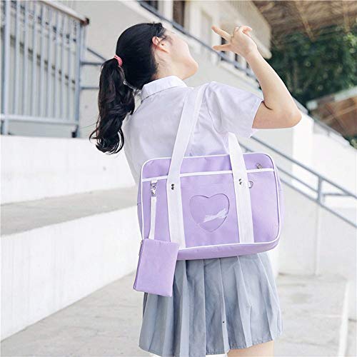 AlwaySky Purple Heart-Shaped Handbag for Women & Girls, 14.2x5.1x10.2 inches - Image 5