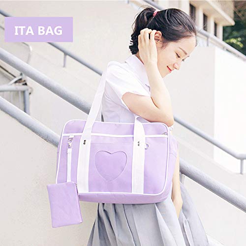 AlwaySky Purple Heart-Shaped Handbag for Women & Girls, 14.2x5.1x10.2 inches - Image 4