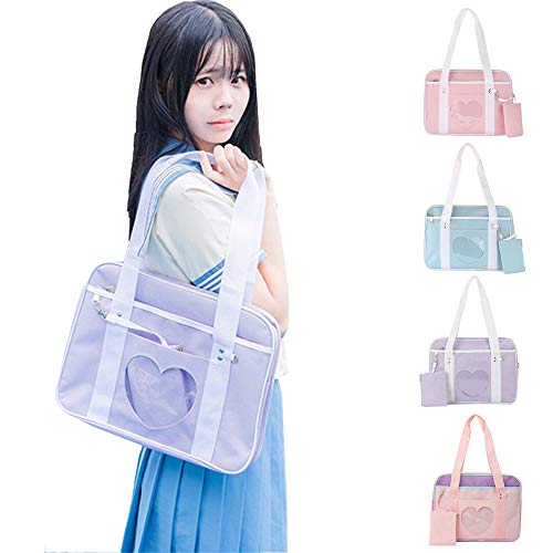 AlwaySky Purple Heart-Shaped Handbag for Women & Girls, 14.2x5.1x10.2 inches - Image 2