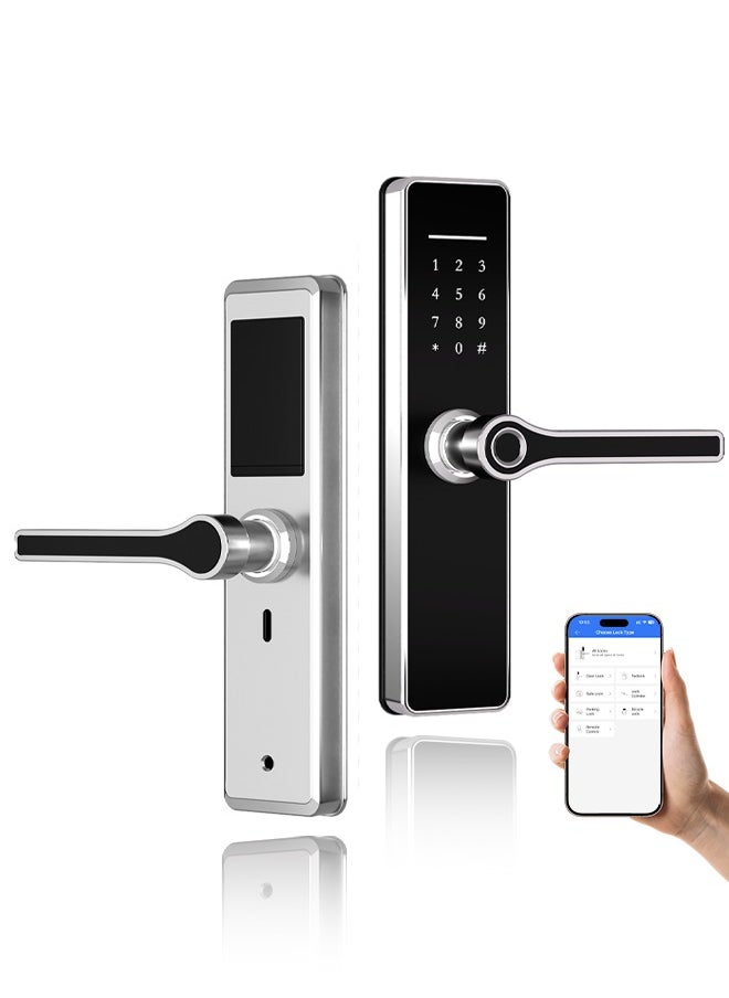 ALINK - Smart Door Lock, Stainless Steel  Fingerprint TT Keyless Entry with App Control - Image 1