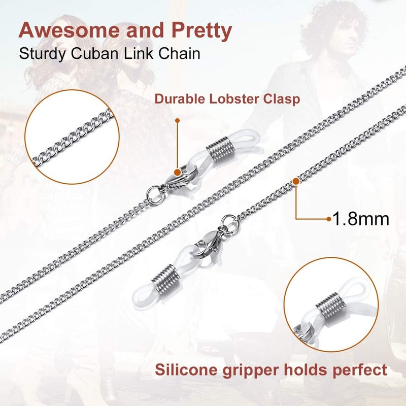 ChainsPro Glasses Chain, Eyeglass Strap For Women Sunglasses - Gold Plated/Stainless Steel/Black Eyeglasses Chain - Image 5