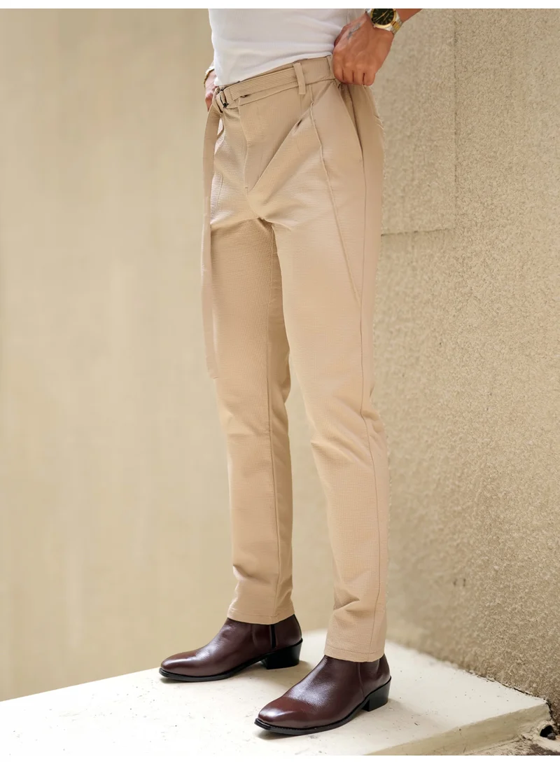 مانياك بنطلون رجالي بيج مخطط أمازون