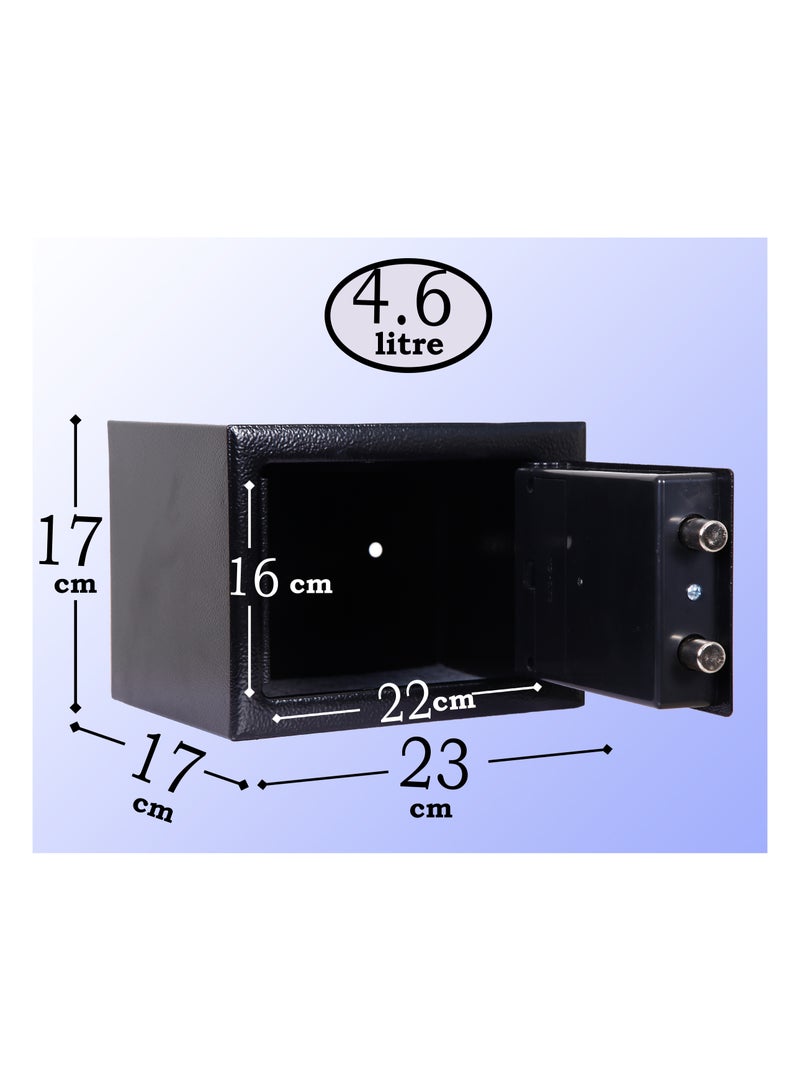 MAMATOONS Safe Box Steel Small 4.6L with Electronic Keypad Lock and Key, Mini Security Deposit Locker For Home Office Cash Box Jewelry Passport Watches (23x17x17cm) - Image 2
