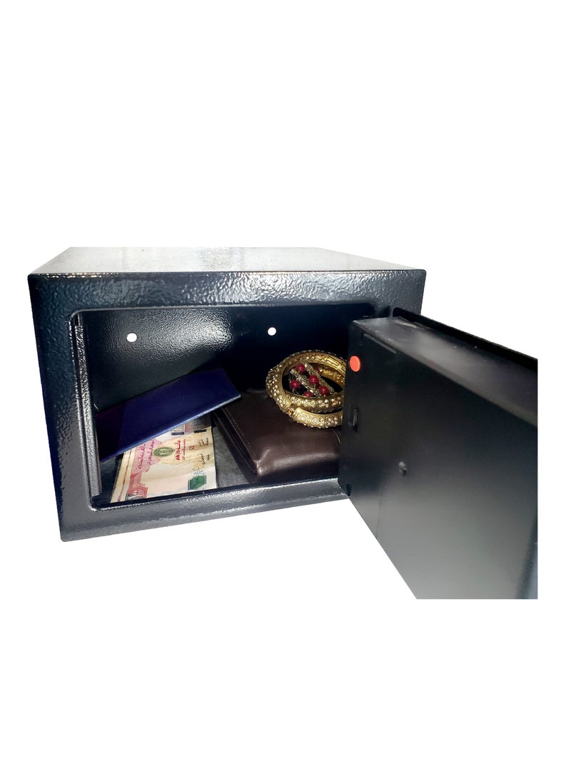 MAMATOONS Safe Box Steel Small 4.6L with Electronic Keypad Lock and Key, Mini Security Deposit Locker For Home Office Cash Box Jewelry Passport Watches (23x17x17cm) - Image 4