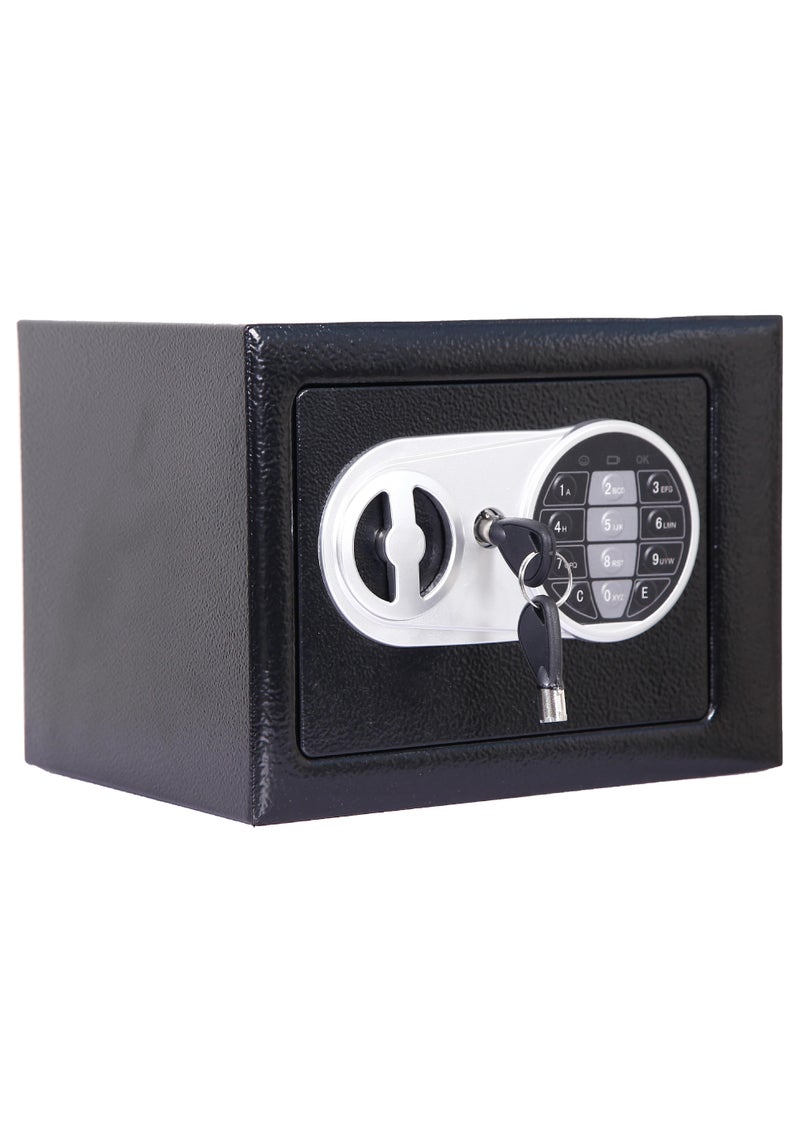 ماماتونس صندوق أمان صغير من الفولاذ بسعة 4.6 لتر مع قفل ومفتاح إلكتروني للوحة المفاتيح، وخزانة صغيرة للودائع الأمنية للمنزل والمكتب وصندوق النقود والمجوهرات وساعات جواز السفر (23 × 17 × 17 سم) - Image 1