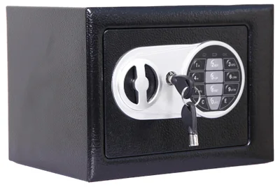 Safe Box Steel Small 4.6L with Electronic Keypad Lock and Key, Mini Security Deposit Locker…