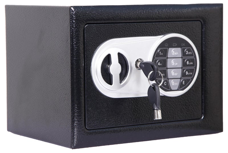 MAMATOONS Safe Box Steel Small 4.6L with Electronic Keypad Lock and Key, Mini Security Deposit Locker For Home Office Cash Box Jewelry Passport Watches (23x17x17cm) - Image 1