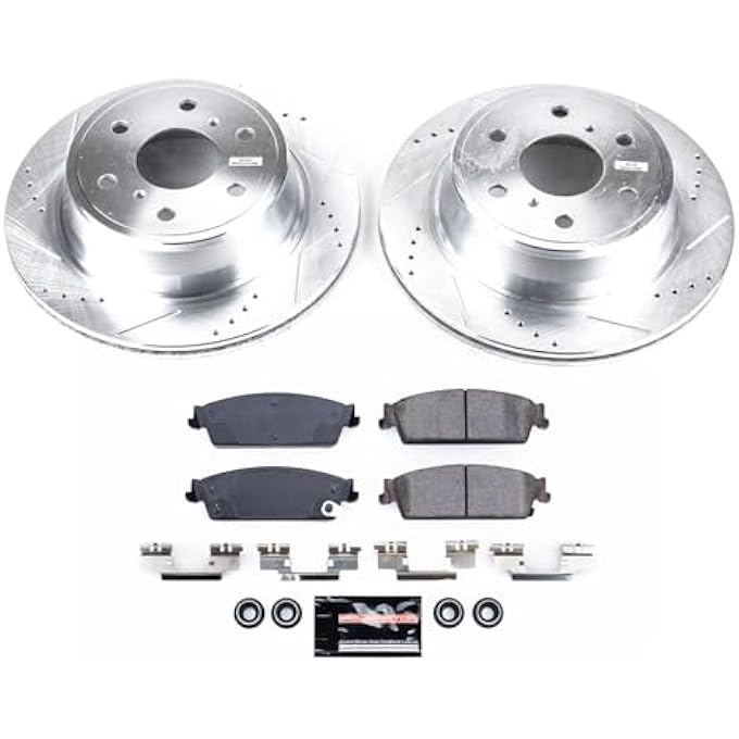 ريحني طقم فرامل خلفية Power Stop K2083 مع أقراص مثقوبة وفوط سيراميك Z23 Evolution - Image 3