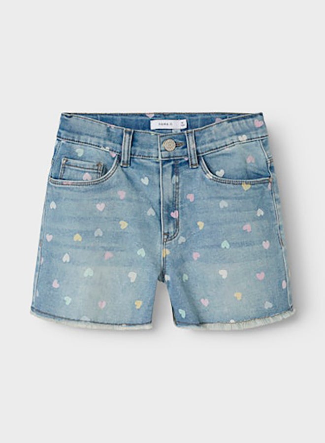 NAME IT Name It Kids Girls Rose High Waisted Mom Denim Shorts 3555-On  - Image 3
