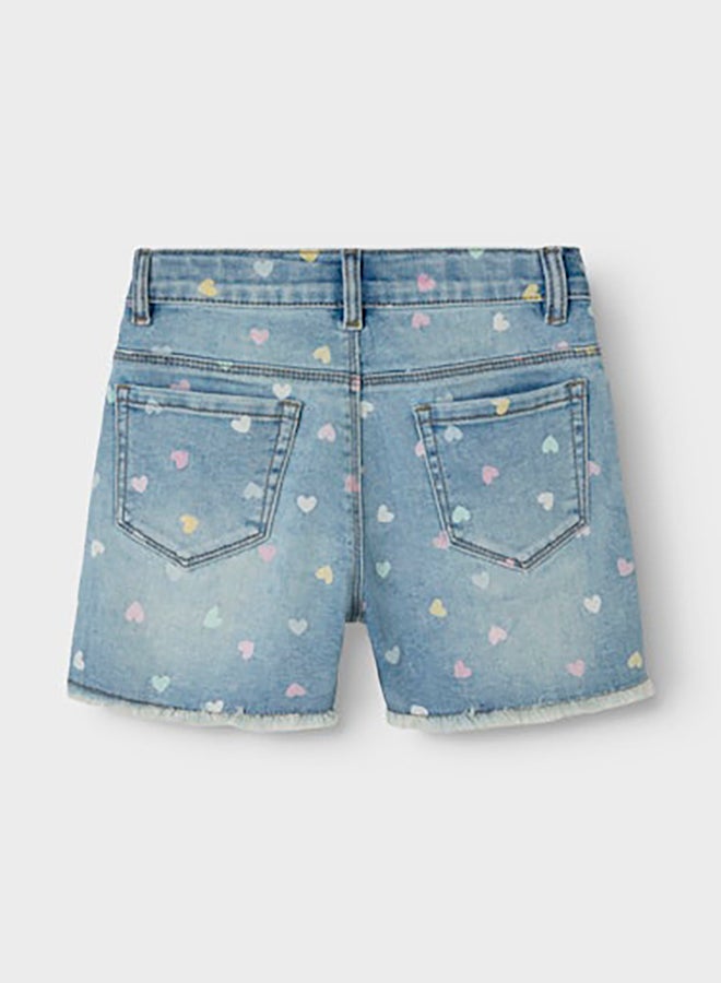 NAME IT Name It Kids Girls Rose High Waisted Mom Denim Shorts 3555-On  - Image 2