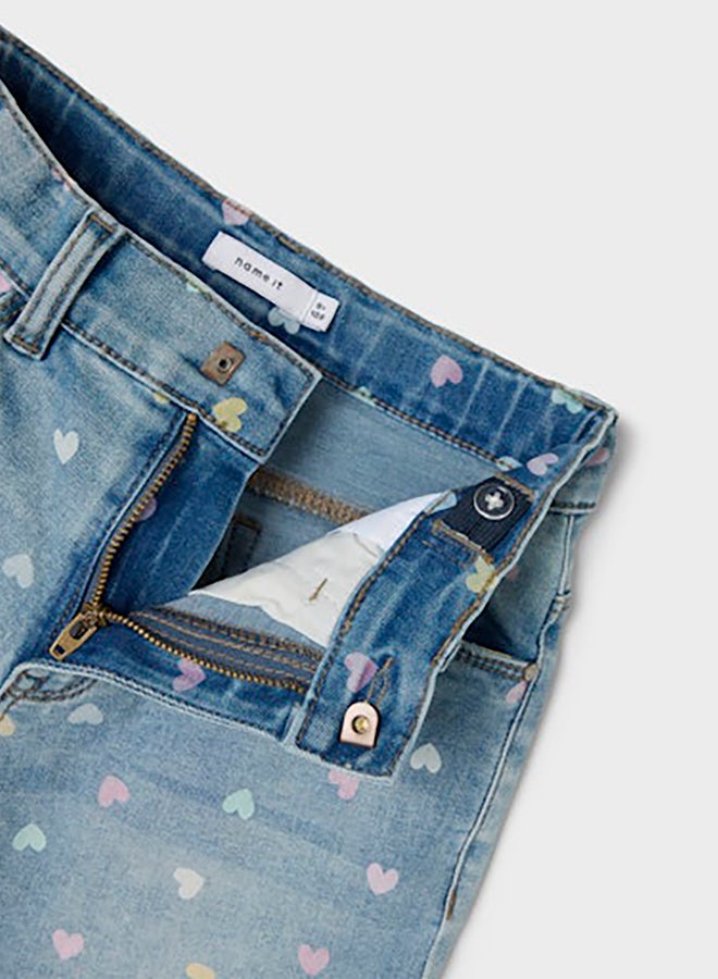 NAME IT Name It Kids Girls Rose High Waisted Mom Denim Shorts 3555-On  - Image 4