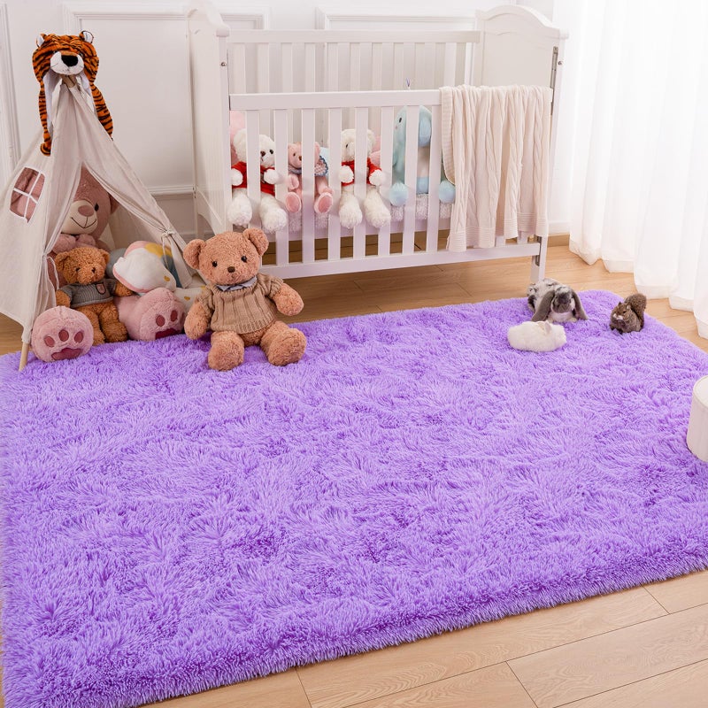 Softlife Ultra Soft Fluffy Area Rugs for Bedroom  Girls and Boys Room Kids Room Nursery Rug  3 x 5 Feet Shaggy Fur Indoor Plush Modern Floor Carpet for Living Room Christmas Decor  Purple - Image 4
