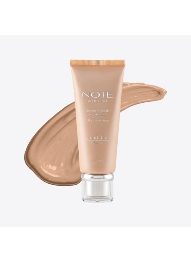 Note Note Mineral Natural Glow Skin Relaxation Foundation SPF 15 Dermatologically tested - No. 404 