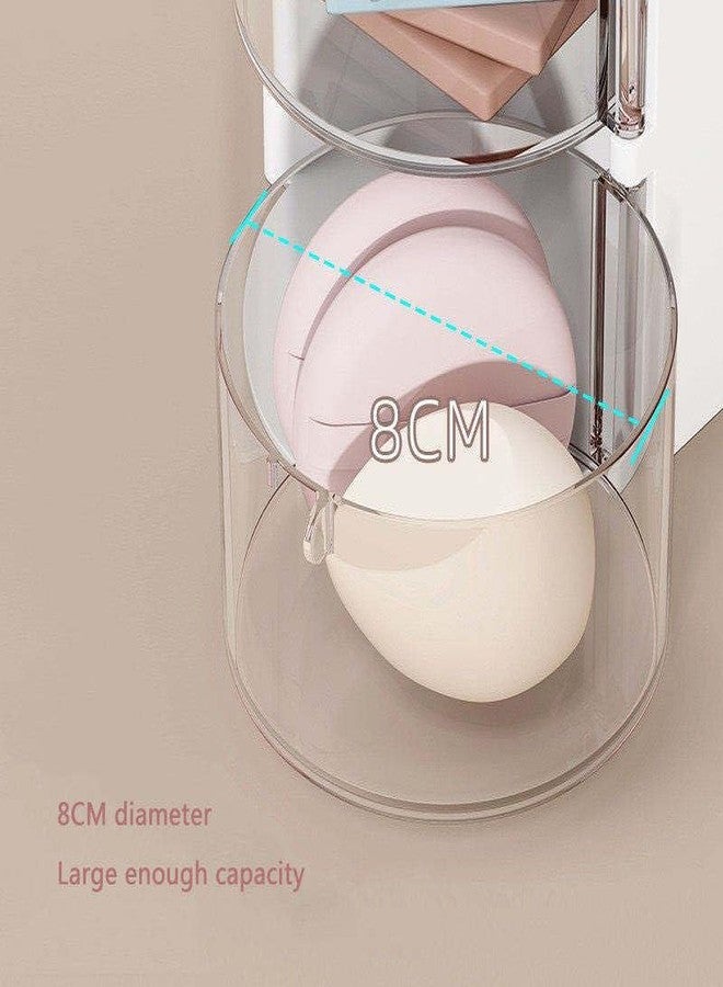 QUIRA Rotating Makeup Organizer with 2 Transparent Storage Compartments, Dustproof Cosmetic Holder for Vanity, Skincare Lipstick Jewelry Desk Organizer Box (Multicolour) - Image 4