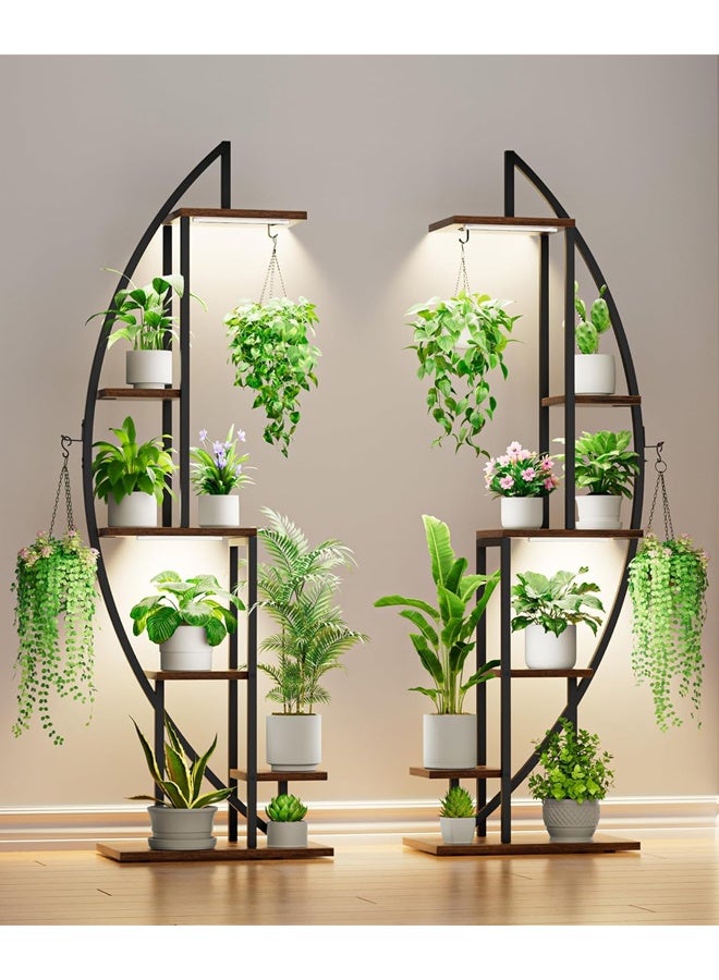 كيكي حامل زهور مع أرفف لغرفة المعيشة وشرفة من الأرض إلى الأرض ورف من الحديد المطاوع مع حامل متعدد الطبقات لأصيص الزهور للزراعة - Image 1