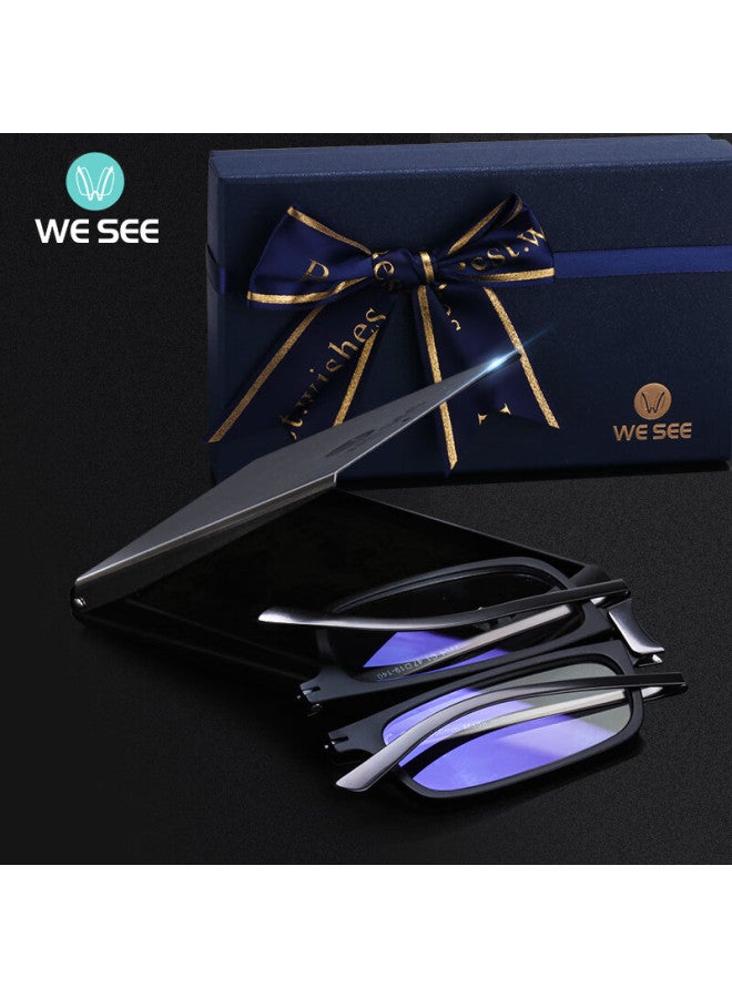 Wesee Men's Folding Presbyopic Gl Brand High-end Women's Blue Light Blocking Ultra-light Gl Portable + Zeiss Vision Durable + 350 Degrees - Image 3