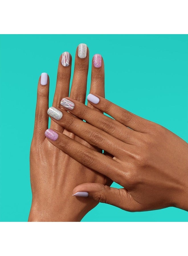 DASHING DIVA Gloss Nail Strips - Gleam Queen | UV Free, Chip Resistant, Long Lasting Gel Nail Stickers | Contains 32 Nail Wraps, 1 Prep Pad, 1 Nail File - Image 4