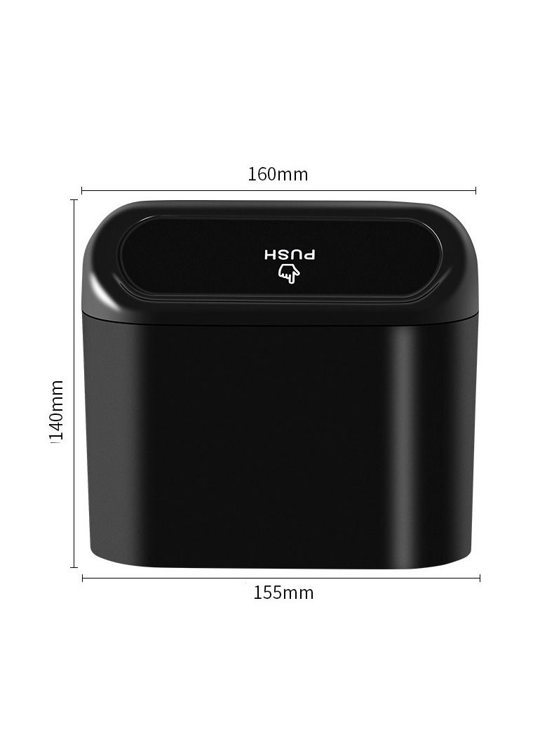 Furtey Portable Car Flip Trash Can Storage Bucket Black  - Image 5