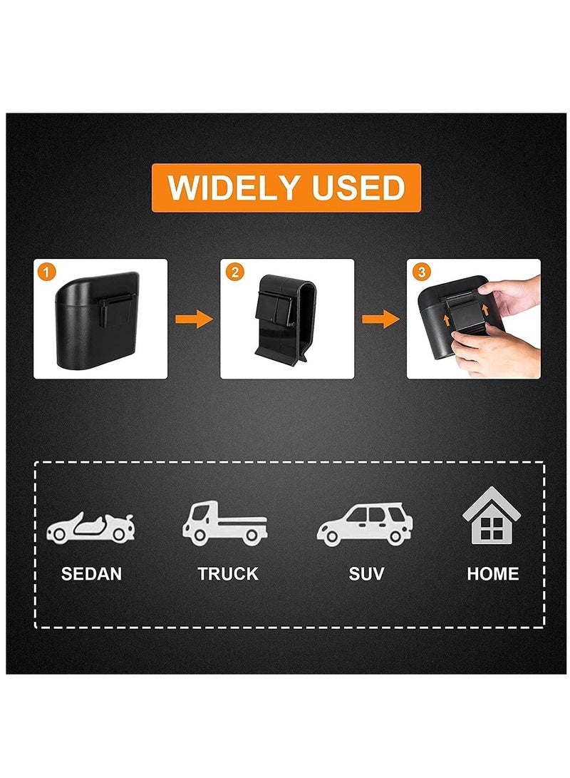Furtey Portable Car Flip Trash Can Storage Bucket Black  - Image 4