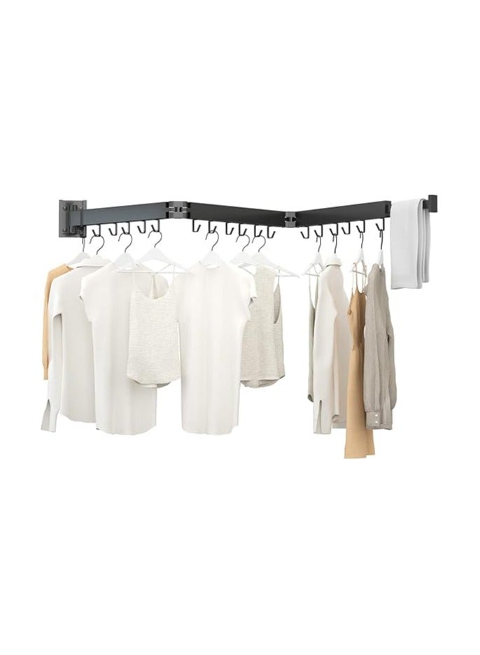 general Retractable Clothes Drying Rack,3 Fold Black-Laundry Drying Rack,Space Saver,Foldable Durable,for Laundry,Balcony,Bathroom,Patio,Dormitory,Apartment - Image 1