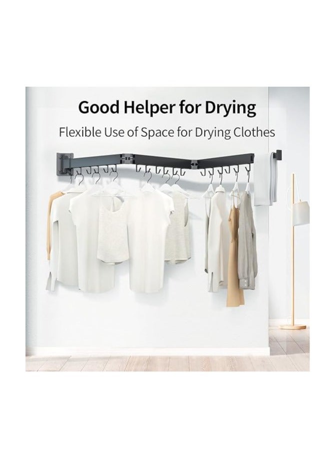 general Retractable Clothes Drying Rack,3 Fold Black-Laundry Drying Rack,Space Saver,Foldable Durable,for Laundry,Balcony,Bathroom,Patio,Dormitory,Apartment - Image 5