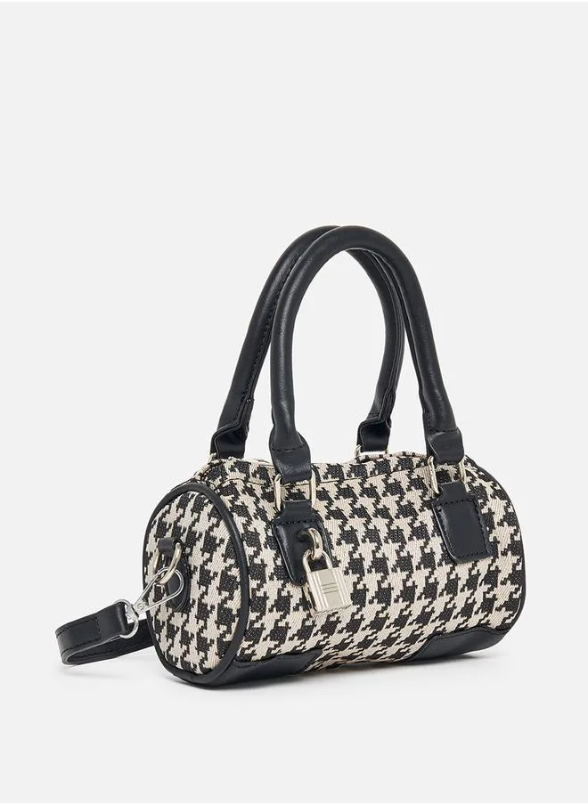 Styli Houndstooth Pattern Handbag