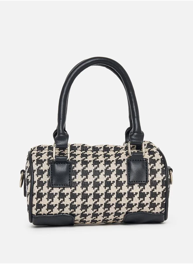 Styli Houndstooth Pattern Handbag