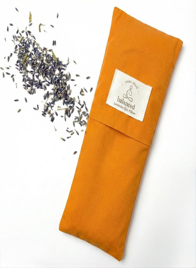 Balanced Yoga Stuff BYS Weighted Lavender Eye Pillow, Organic Cotton Fabric, Grey and White, with Travel Pouche (Standard, Orange) - Image 1