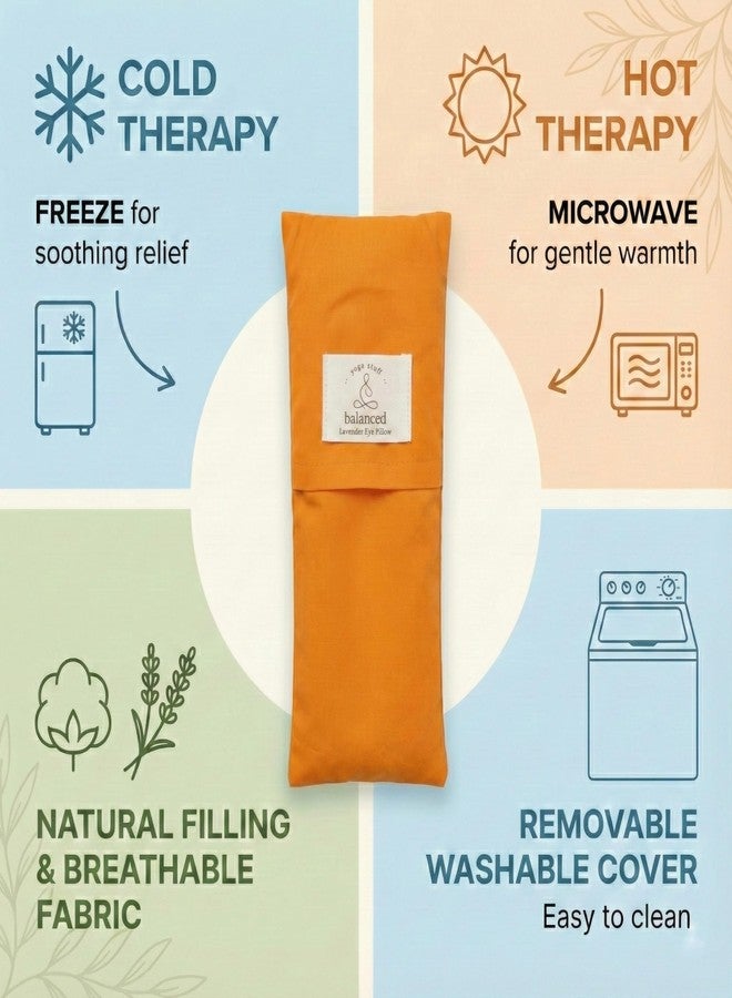 Balanced Yoga Stuff BYS Weighted Lavender Eye Pillow, Organic Cotton Fabric, Grey and White, with Travel Pouche (Standard, Orange) - Image 5