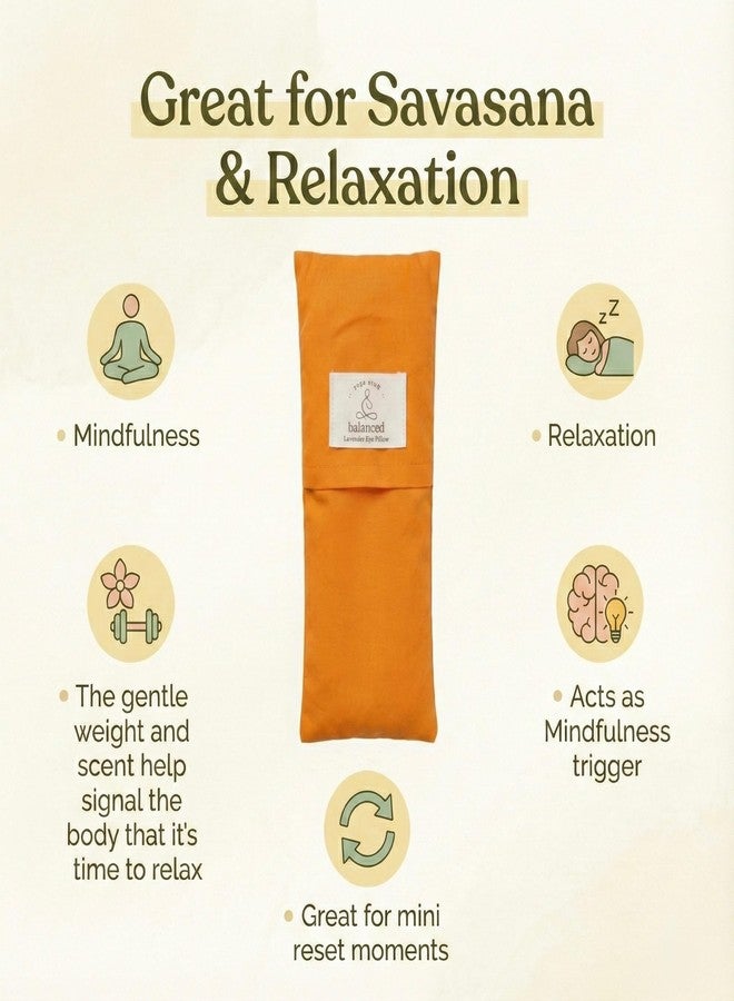 Balanced Yoga Stuff BYS Weighted Lavender Eye Pillow, Organic Cotton Fabric, Grey and White, with Travel Pouche (Standard, Orange) - Image 4