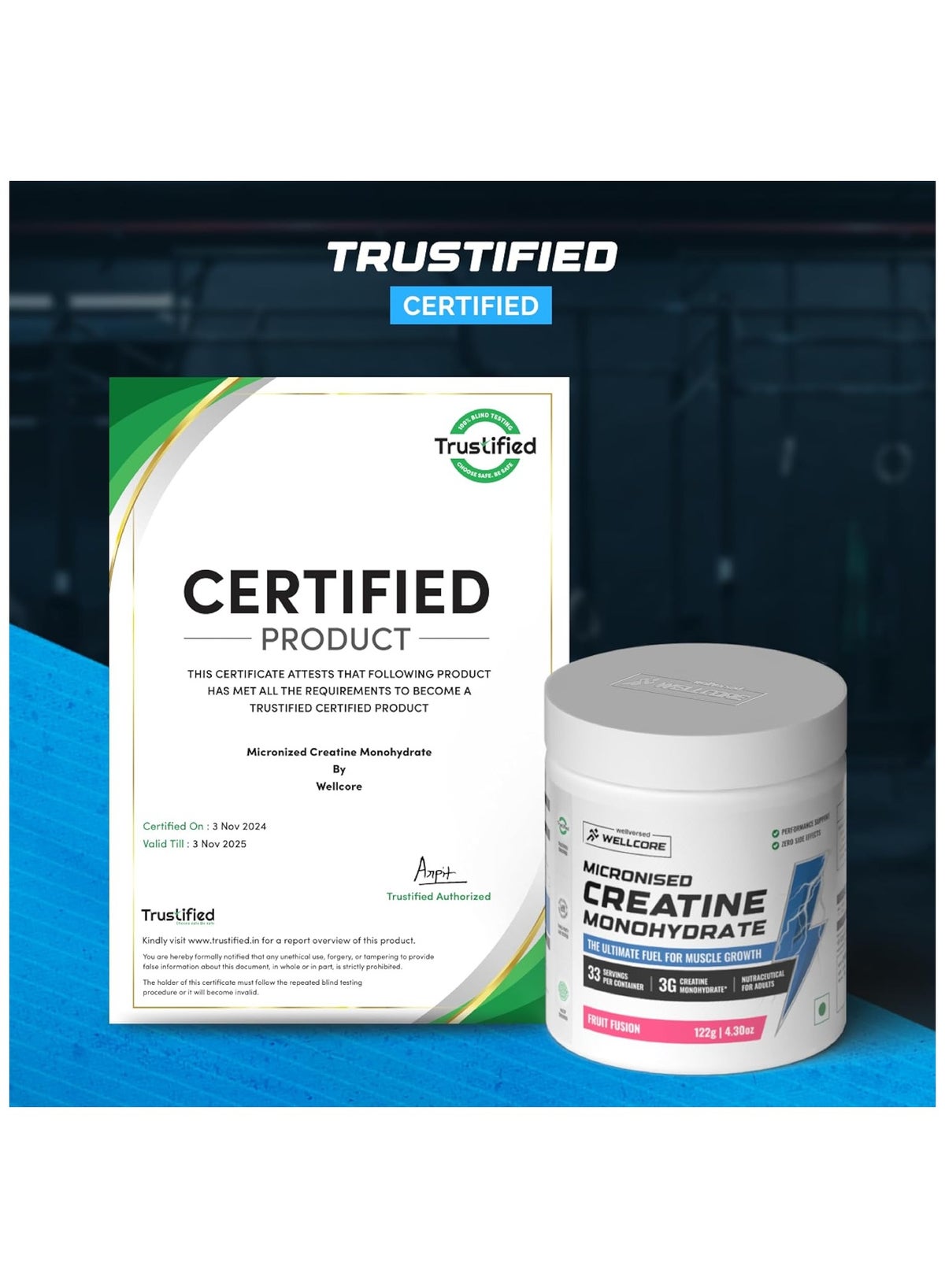 Wellcore Micronised Fruit Fusion Creatine Powder 122g