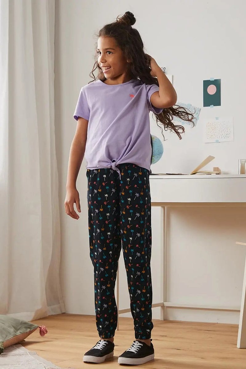 Tchibo Kids Girl Jersey Pull On Trousers, Black  - Image 1