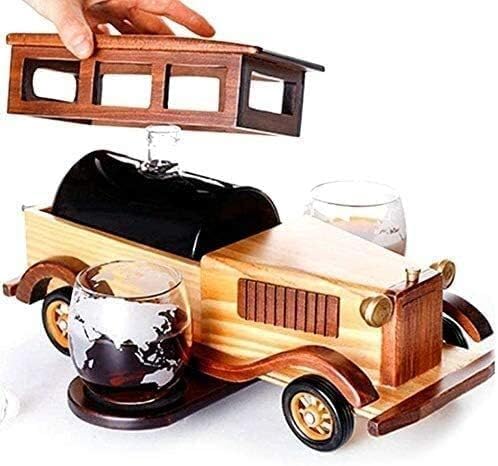 Riderev Riderev Retro Car Model Decanter (1000ML) Set Whiskey & Wine Decanter Airplane Set 2 Globe Glasses (300ML) Classic Cars Shaped Decanter, Creative Wine Carafe, for Liquor Scotch Bourbon Vodka  - Image 5
