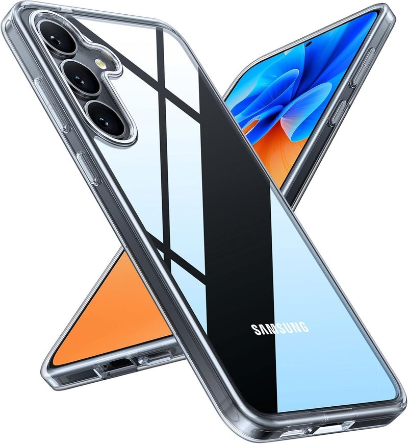 Nishtech غطاء خلفي شفاف هجين ناعم رفيع مضاد للغبار لجهاز سامسونج جالاكسي S25 5G (2025) مع حماية الكاميرا - Image 1