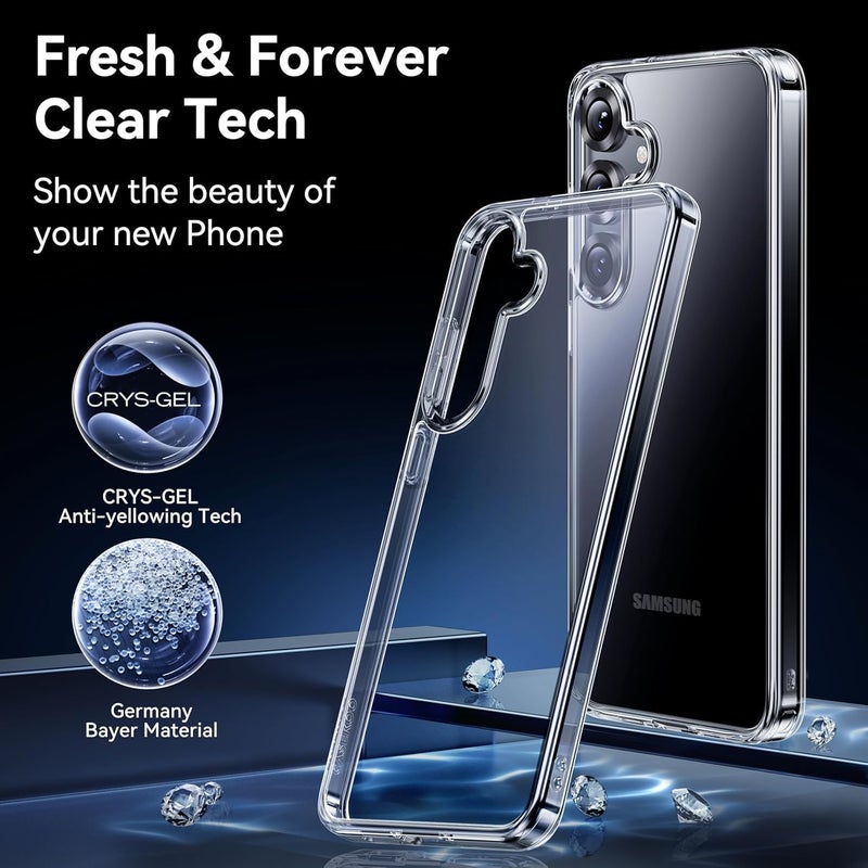 Nishtech غطاء خلفي شفاف هجين ناعم رفيع مضاد للغبار لجهاز سامسونج جالاكسي S25 5G (2025) مع حماية الكاميرا - Image 3