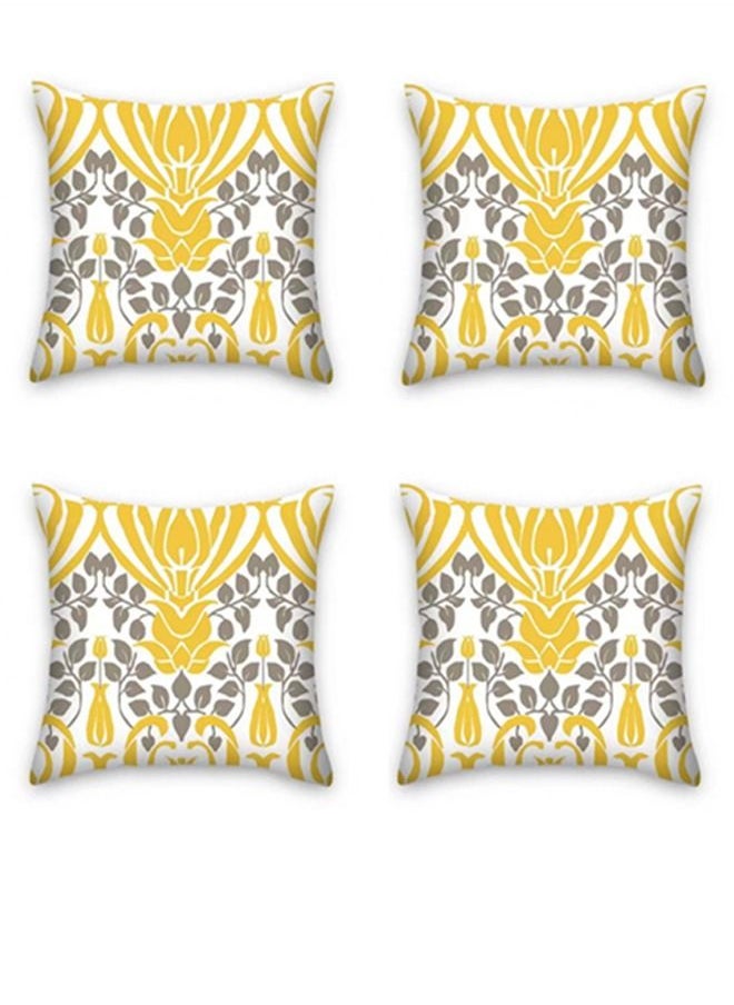 Kutis 4-Piece Modern Home Painted Printing Pillow Case Sofa Pillow Cover Throw Pillow Cover Plush Yellow/Gray 45 x 45 Centimeter  - Image 1