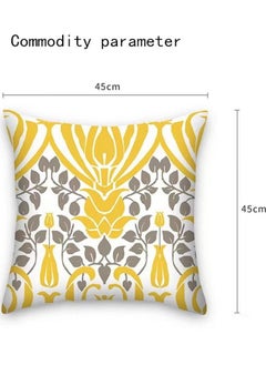 Kutis 4-Piece Modern Home Painted Printing Pillow Case Sofa Pillow Cover Throw Pillow Cover Plush Yellow/Gray 45 x 45 Centimeter  - Image 2