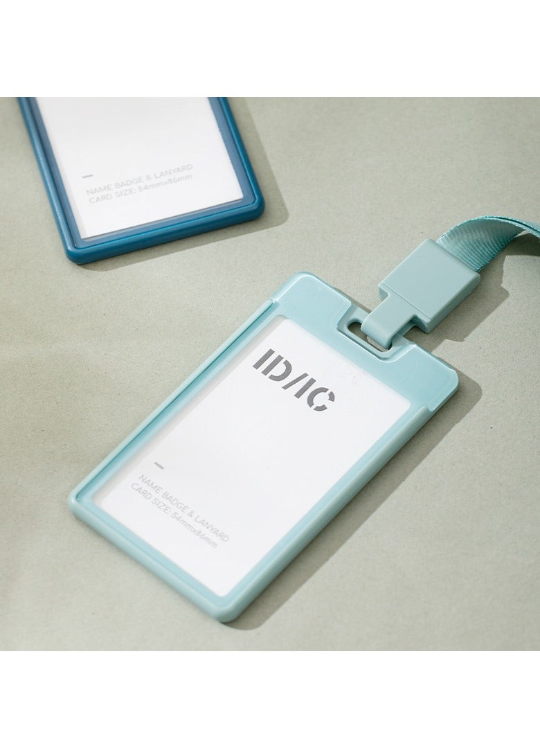 Deli EF407 Removable Lanyard Name Badge Holder,54*86 Card Slot - Blue/Green/White- Single Assorted